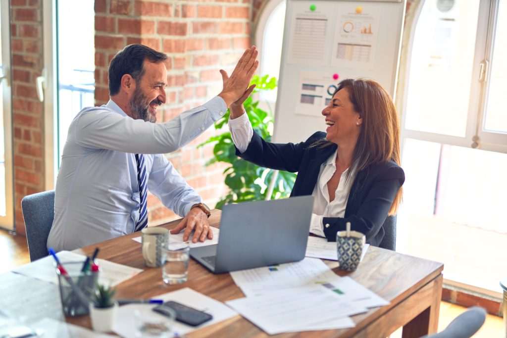 Accountant helping business woman