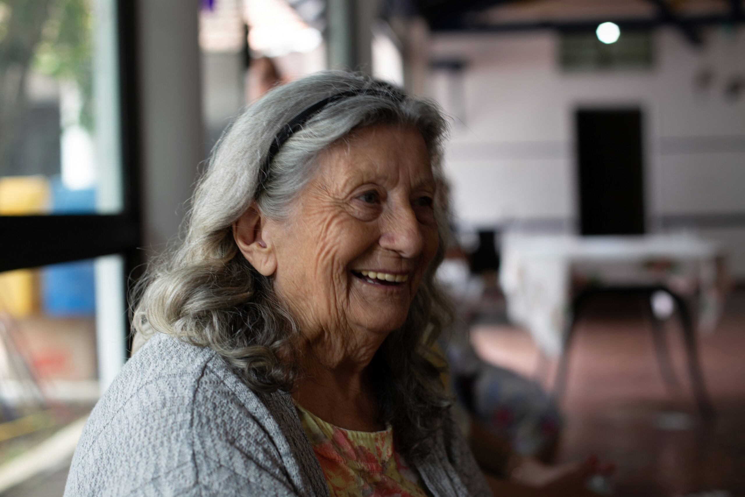 Happy older lady