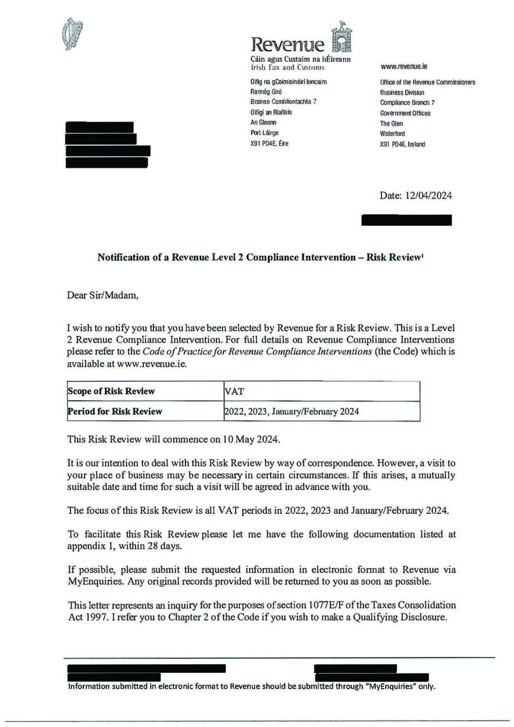 Revenue Risk Reviews