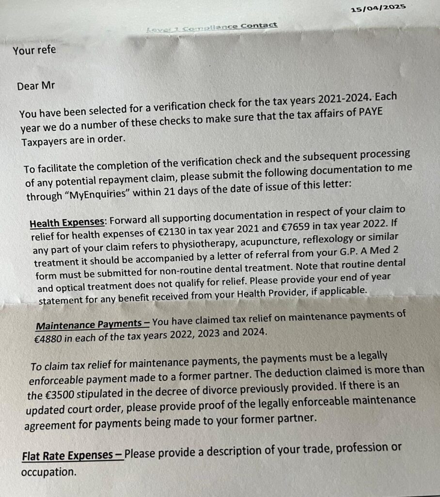Revenue letter to review your taxes
