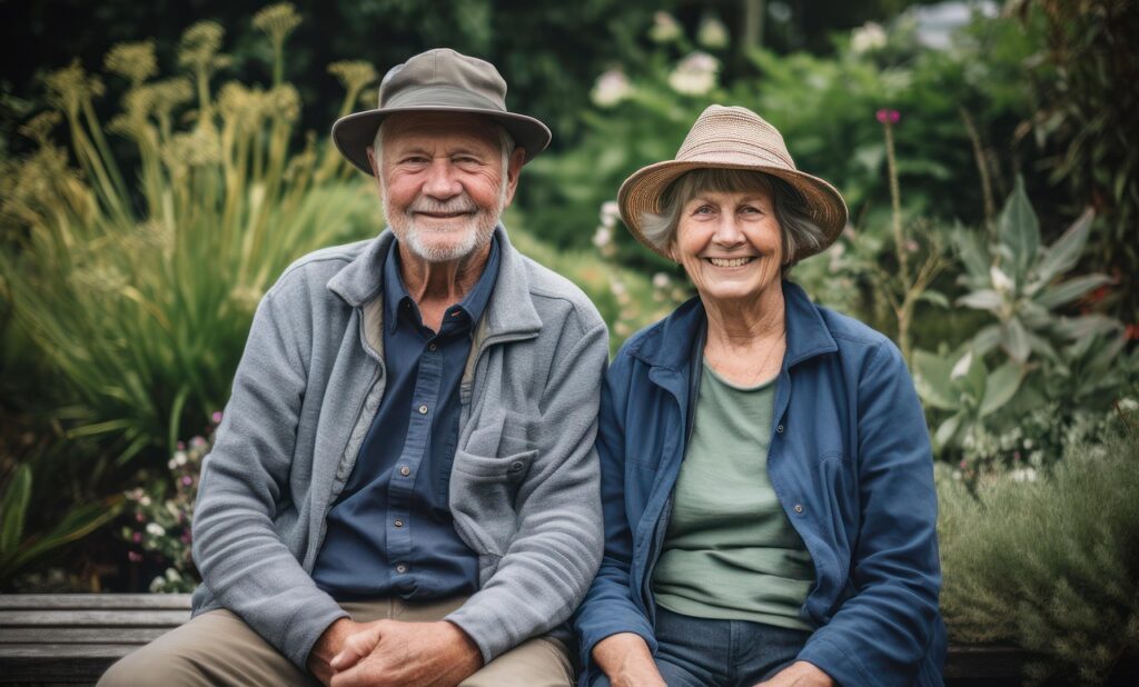 Happy older retired couple