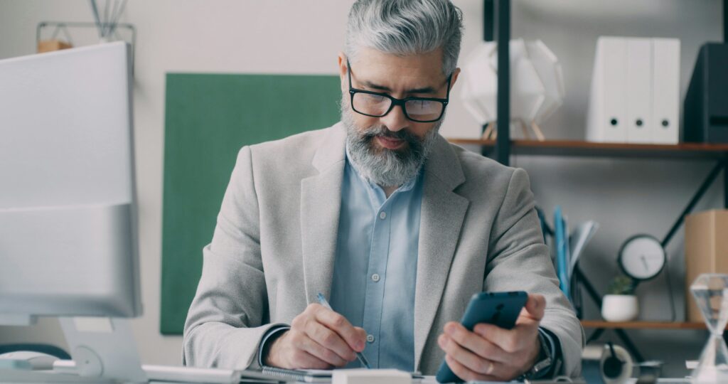 Man doing a calculation